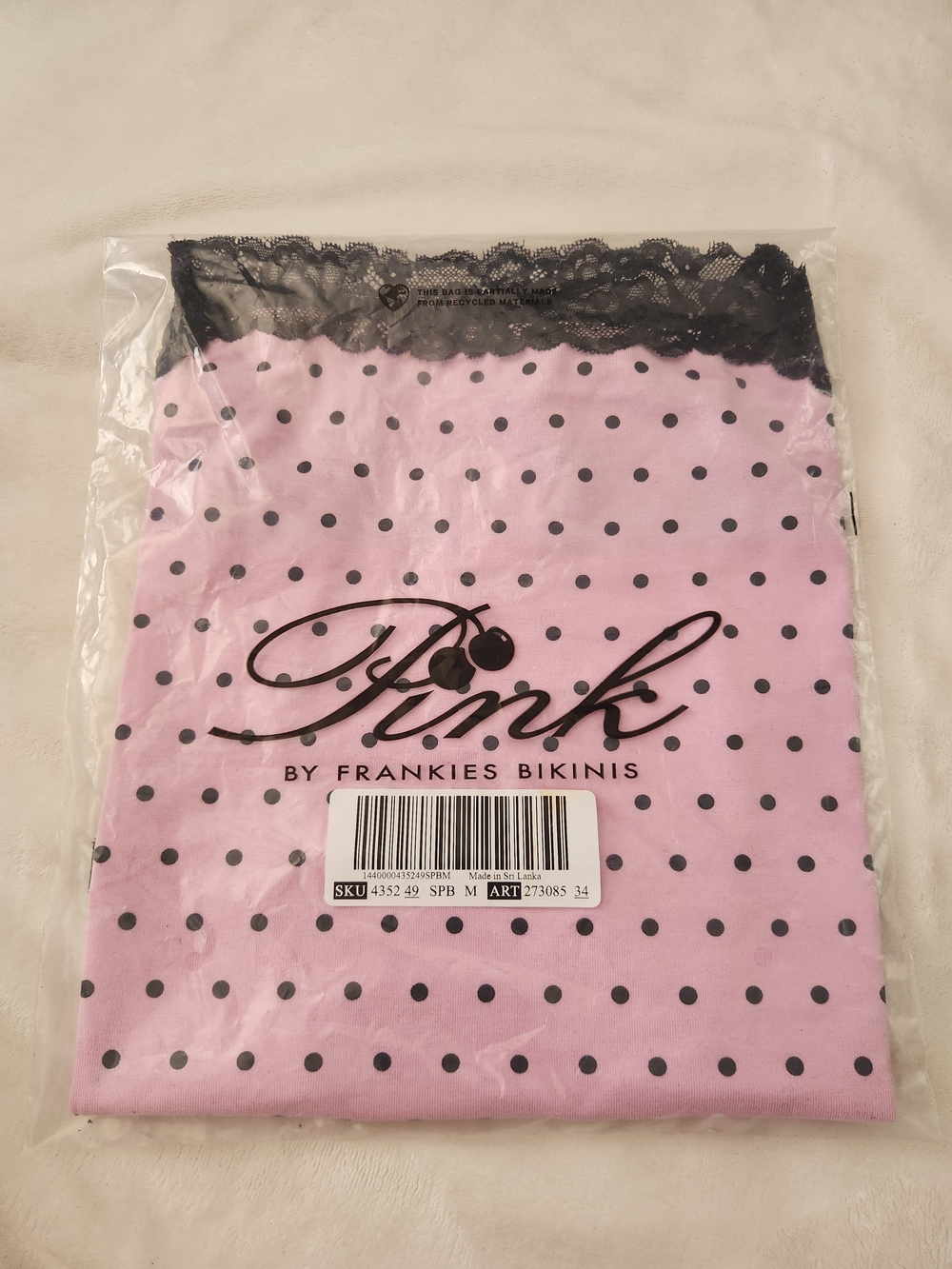 PINK Victoria's Secret Pink Polka Dot Lace-Trim Stella Tank - Picture 3 of 6